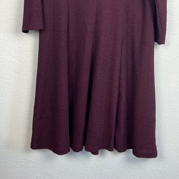 NWT Coldwater Creek Women's Blackberry Color Textured 3/4 Sleeve Dress Size 18 - Picture 4 of 7